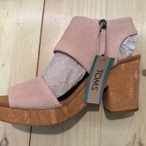*NIB* Toms Majorca Pink Suede Platform Cork Sandal